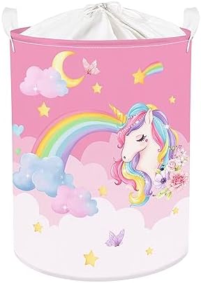 Clastyle Pink Unicorn 45L Storage Basket for Girls