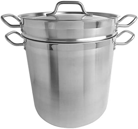 TrueCraftware 20 qt Stainless Steel Pasta Cooker with Lid Lid Induction Oven Safe