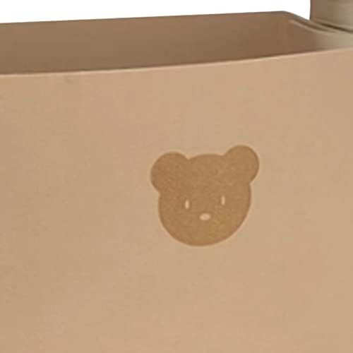 Keebgyy Bear Pattern Felt Storage Basket with Handles