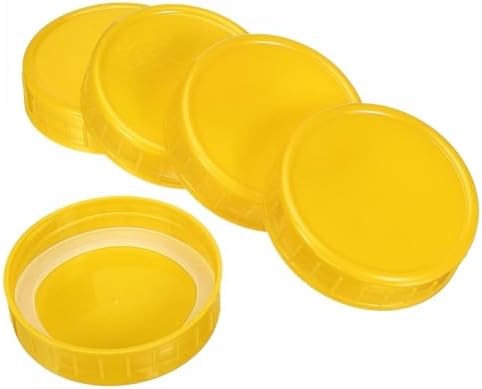 High-Quality Mason Jar Lids 10-Pack with Silicone Sealing Ring Yellow