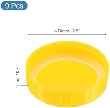 Uxcell 70mm Plastic Mason Jar Lids 9 Piece Set with Sealing Rings