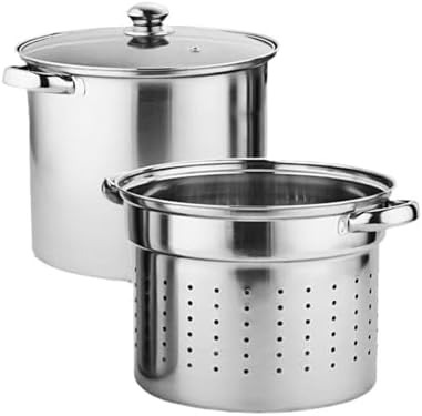 Stainless Steel Pasta Pot Set with Strainer for Boiling Pasta Steaming Vegetables