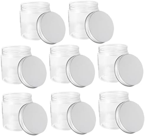 Alipis 8pcs 250ml Plastic Mason Jars with Aluminum Covers
