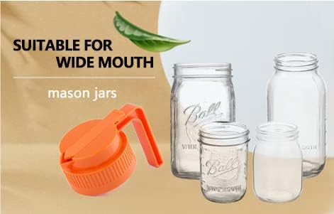 Mason Jar Lid Set with Adaptor Cover Easy Pouring Capacity Expansion