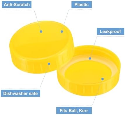 Uxcell 70mm Plastic Mason Jar Lids 9 Piece Set with Sealing Rings