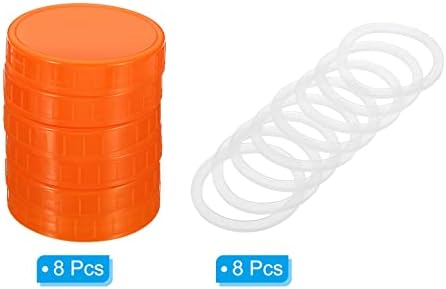 PATIKIL 86mm Wide Mouth Mason Jar Lids Set 8 Pack Orange