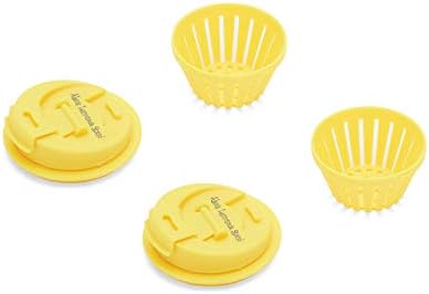 Claires Lemonade Stand Mason Jar Fruit Infuser Lid Yellow Set of 2