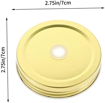 OKUMEYR 48 Pcs Reusable Mason Jar Lids with Straw Hole