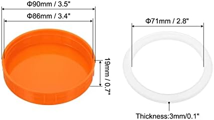 PATIKIL 86mm Wide Mouth Mason Jar Lids Set 8 Pack Orange
