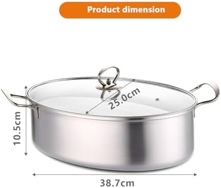 Stainless Steel Fish Steamer Premium Grade Large Capacity Gold Handle