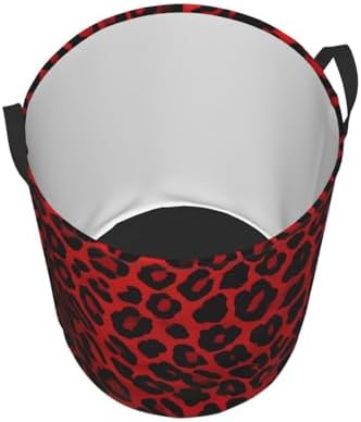 Large Laundry Basket Red Leopard Pattern