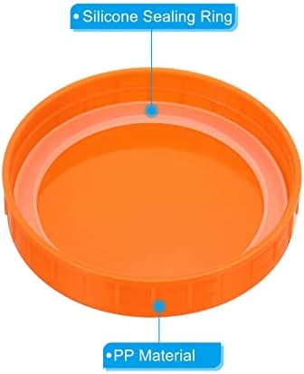 PATIKIL 86mm Wide Mouth Mason Jar Lids Set 8 Pack Orange