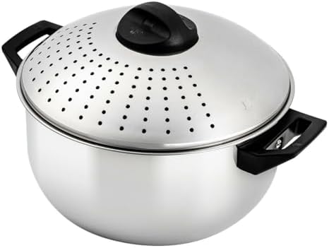 48 Quart Stainless Steel Pasta Pot with Strainer Lid and Locking Handle