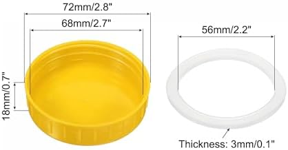 High-Quality Mason Jar Lids 10-Pack with Silicone Sealing Ring Yellow