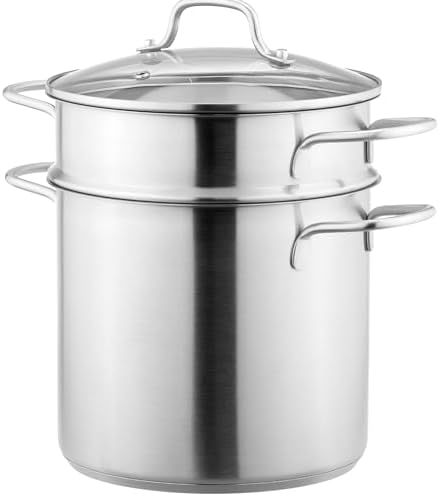 Navaris Stainless Steel Pasta Pot 57 L - Induction Gas Electric Oven Safe