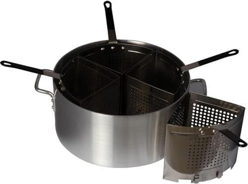 AttreX 20 Qt Aluminum Pasta Cooker Pot With 4 Stainless Steel Inserts