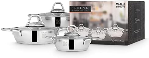 Serenk 7-Piece Stainless Steel Cookware Set for Home Use