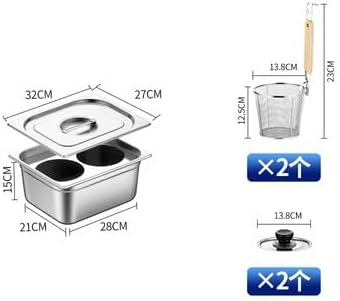 RSBFER Stainless Steel Pasta Cooker with Divider 6 Holes Stockpot