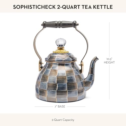 MACKENZIE-CHILDIDS 2-QUART ENAMEL TEA KETTLE