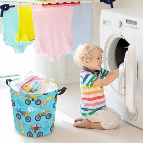 MEIKKOMonster Truck Cartoon Laundry Basket
