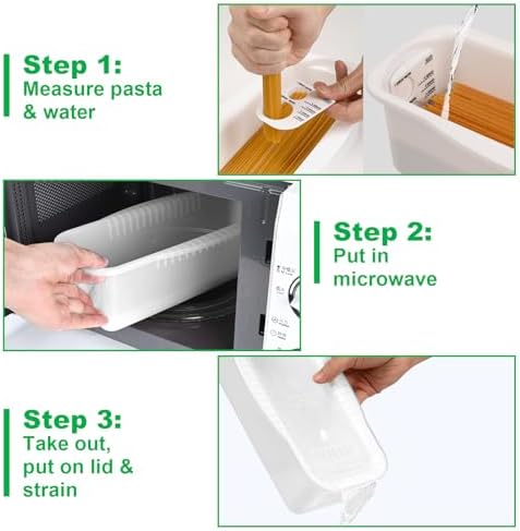 Potahouse Microwave Pasta Cooker With Strainer Lid Quick Easy Cooking