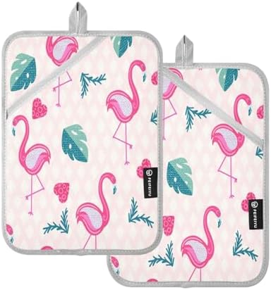Flamingo Heat-Resistant Potholder Set Protect Oo - Kitchen Essentials for Baking Cooks