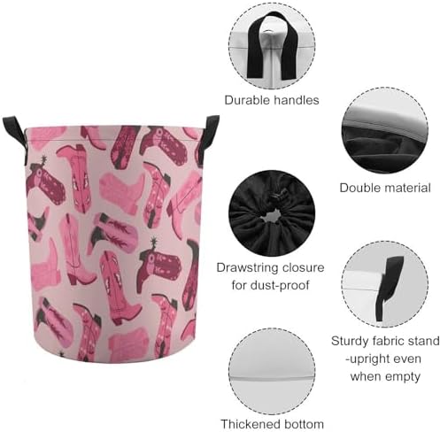 MEIKKO Trendy Pink Storage Waterproof Collapsible Laundry Hamper