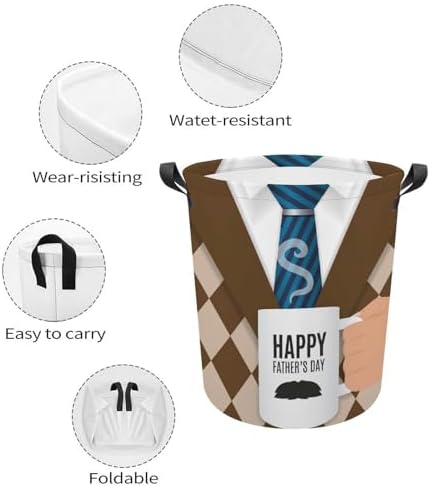 Happy Fathers Day Laundry Hamper with Handles