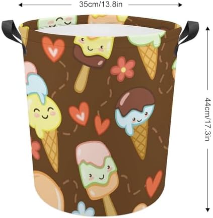 Cute Ice Creams Flower Laundry Hamper Waterproof Durable Mesh Basket