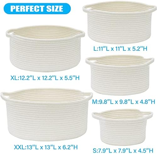 Casaphoria 5-Piece Cotton Rope Storage Baskets