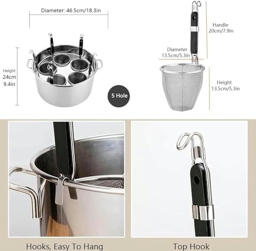 Bright Side 5 Hole Stainless Steel Pasta Cooker