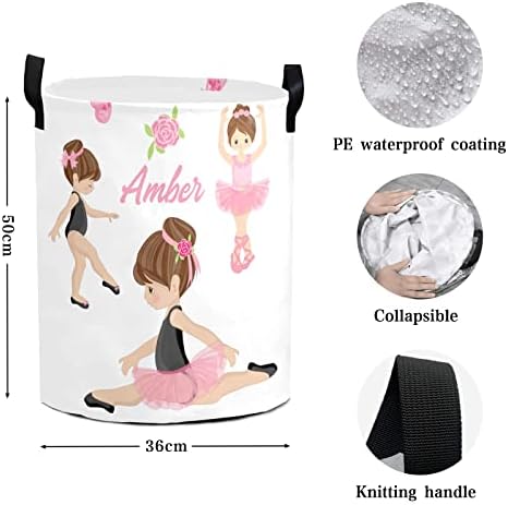 Personalized Ballet Storage Basket with Handles for Laundry