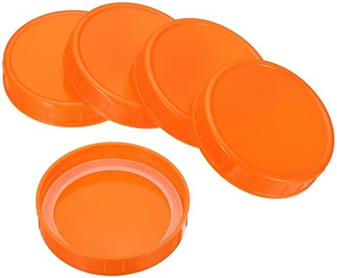 PATIKIL 86mm Wide Mouth Mason Jar Lids Set 8 Pack Orange