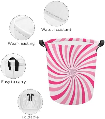 MEIKKO Pink Cream Candy Laundry Hamper
