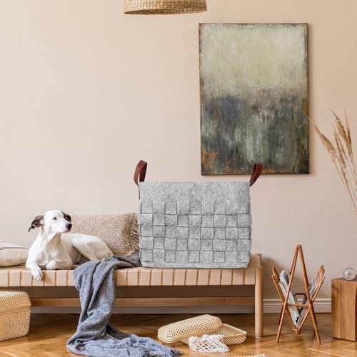 Charming Durable Felt Laundry Basket for Safe Storage