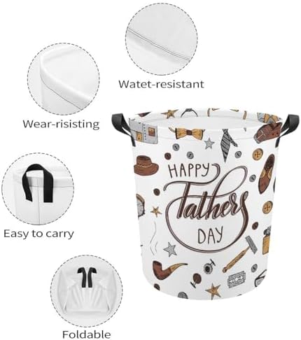 Happy Fathers Day Cute Waterproof Laundry Hamper