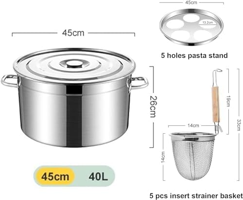 Bingwang 5 Hole Pasta Cooker Set with Strainer Basket