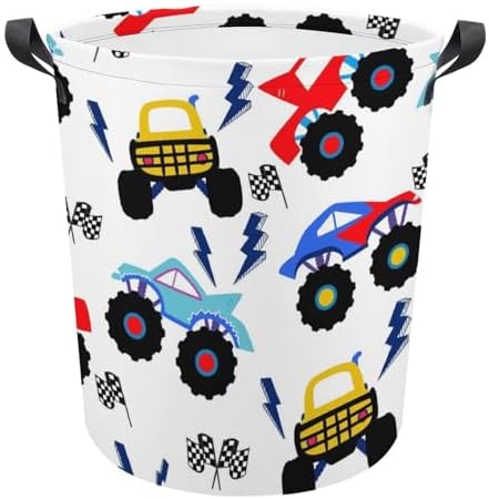 MEIKKO Monster Truck Laundry Basket with Handles