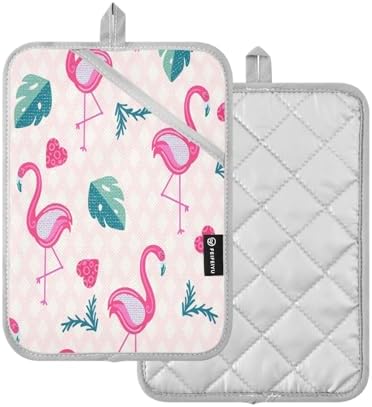 Flamingo Heat-Resistant Potholder Set Protect Oo - Kitchen Essentials for Baking Cooks