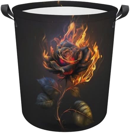 3D Rose Fire Laundry Hamper