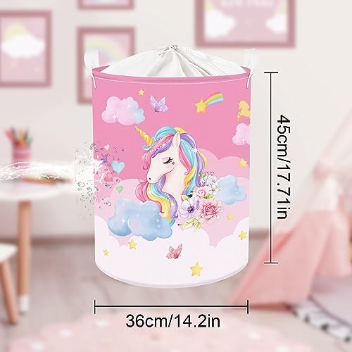 Clastyle Pink Unicorn 45L Storage Basket for Girls