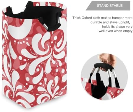 Retro Red Oriental Floral Clothes Hamper - Collapse Waterproof Laundry Organizer