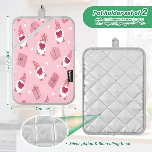 Heat-Resistant Potholders with Design for Kitchen Use
