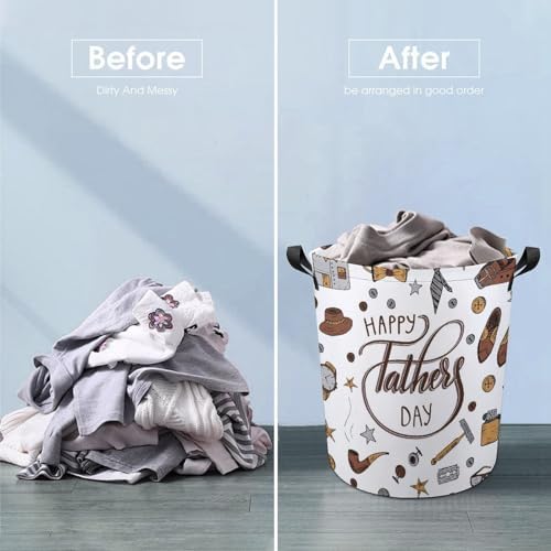 Happy Fathers Day Cute Waterproof Laundry Hamper