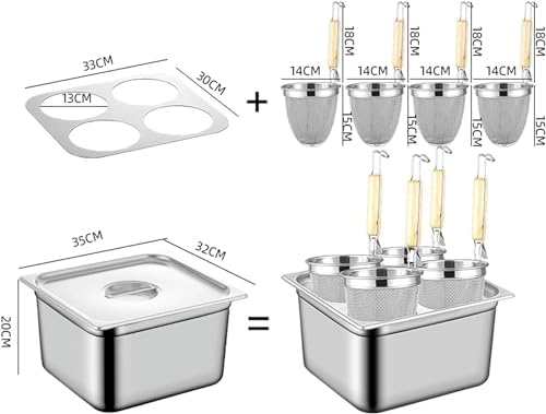 AttreX 4-Hole Stainless Steel Pasta Pot with Strainer