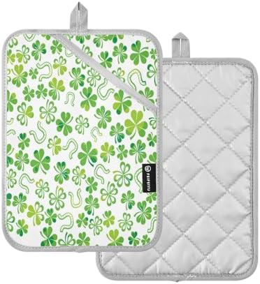 Kcldeci Green Shamrock Potholders 2-Pack