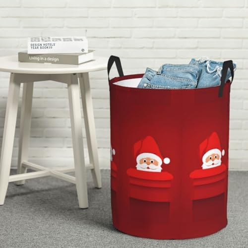 DCEHGEW Santas JollyHelpers Collapsible Laundry Basket 165x138in Waterproof Durable for Family Use