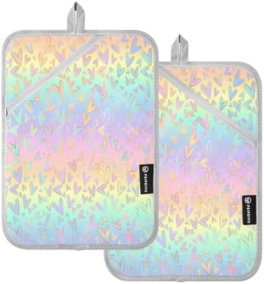 Kcldeci Gradient Leopard Oven Mitts 2Pack Heat Resistant Potholders