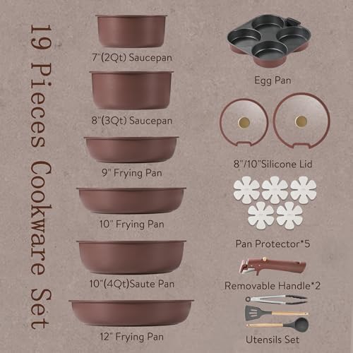 Sturdy Non-Stick Cookware Set for Easy Storage Use