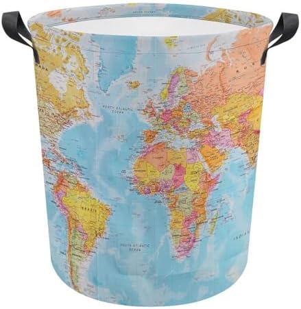 MEIKKO Map of The World Laundry Basket